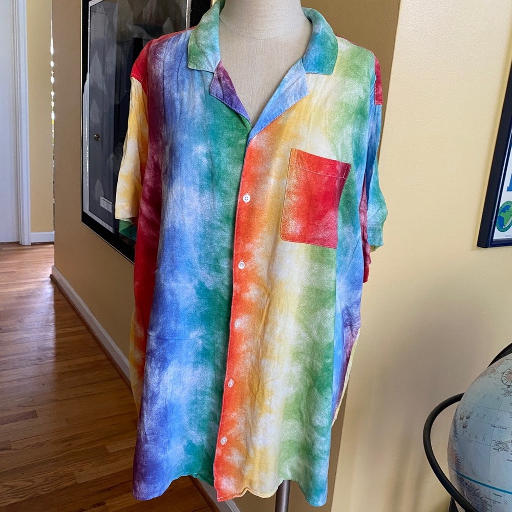 rainbow tie-dye pride shirt